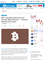 BTC Liquidity Recovers as Trump Talks Bitcoin — Rocket Boost Incoming? ⋆ ZyCrypto