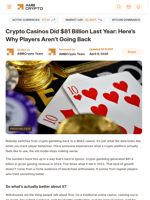 Crypto Casinos Did $81 Billion Last Year: Here's Why Players Aren't Going Back - AMBCrypto
