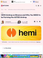HEMI Airdrop on Binance and Why You Should be Farming ASTER