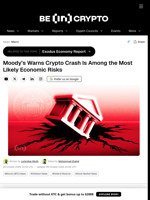 Moody’s Warns Crypto Crash Is Among the Most Likely Economic Risks
