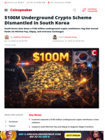 $100M Underground Crypto Scheme Dismantled in South Korea - Coinspeaker