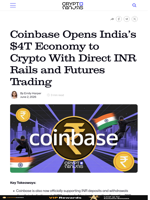 Coinbase Opens India’s $4T Economy to Crypto With Direct INR Rails and Futures Trading