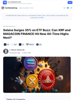 Solana Surges 35% on ETF Buzz: Can XRP and MAGACOIN FINANCE Hit New All-Time Highs Next?: Guest Post by Bitcoin Sistemi EN | CoinMarketCap