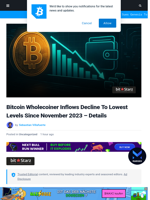 Bitcoin Wholecoiner Inflows Decline To Lowest Levels Since November 2023 – Details | Bitcoinist.com