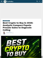Best Crypto to Buy in 2026: Analysts Compare Pepeto Presale Gains to Dogecoin Ceiling - TechBullion
