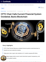 CFTC Chair Current Financial System Outdated, Backs Blockchain
