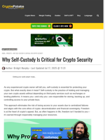Why Self-Custody Is Critical for Crypto Security