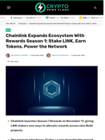 Chainlink Expands Ecosystem With Rewards Season 1: Stake LINK, Earn Tokens, Power the Network - Crypto News Flash