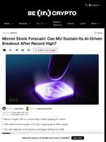 Micron Stock Forecast: Can MU Sustain Its AI-Driven Breakout After Record High?