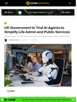 UK Government to Trial AI Agents to Simplify Life Admin and Public Services - CoinCentral
