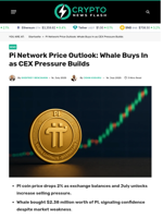 Pi Network Price Outlook: Whale Buys In Amid CEX Pressure