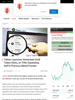 Tether Launches Omnichain Gold Token XAUt₀ on TON, Expanding DeFi’s Precious Metal Frontier - NullTX