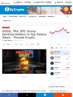 DOGE, TRX, BTC Dump Herding Holders to Top Solana Token - Presale Erupts
