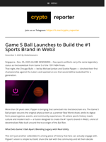 Game 5 Ball Launches to Build the #1 Sports Brand in Web3