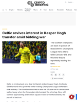 Celtic revives interest in Kasper Hogh transfer amid bidding war