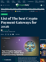 List of The best Crypto Payment Gateways for 2026 - Crypto Daily