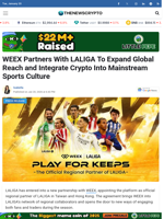 WEEX Partners With LALIGA To Expand Global Reach and Integrate Crypto Into Mainstream Sports Culture - TheNewsCrypto