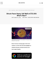 Bitcoin Faces Heavy Sell Wall at $72,500: What’s Next?