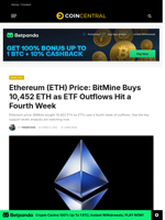 Ethereum (ETH) Price: BitMine Buys 10,452 ETH as ETF Outflows Hit a Fourth Week - CoinCentral