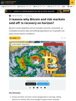 Bitcoin Sells Off Alongside Risk Markets As Investors Smell Smoke