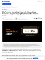 BloFin Adds Apple Pay Support