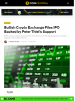 Bullish Crypto Exchange Files IPO Backed by Peter Thiel’s Support - CoinCentral