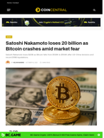 Satoshi Nakamoto loses 20 billion as Bitcoin crashes amid market