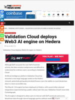 Validation Cloud deploys Web3 AI engine on Hedera - The Crypto News Wire