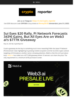 Web3 ai’s $777K Giveaway Ignites Hype as Pi Network & Sui Set 2025 Price Targets