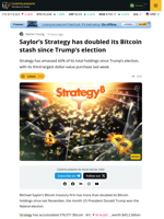 Strategy Buys 60% Of Bitcoin Holdings Since Trump Election