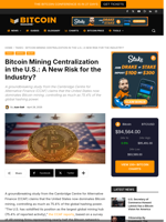 Bitcoin Mining Centralization In The U.S.: A New Risk For The Industry?