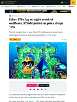 Spot Ether ETFs Post Straight Week Of Outflows