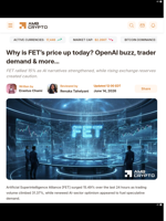 Why is FET’s price up today? OpenAI buzz, trader demand & more… - AMBCrypto