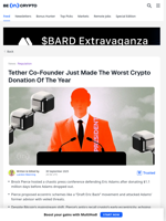 Tether Co-Founder Just Made The Worst Crypto Move Of 2025