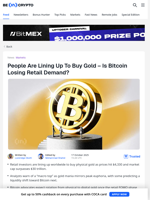 Is Gold’s Record Demand About To Kill Bitcoin In Retail?