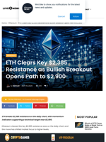 ETH Breaks $2,385, Targets $2,900 Next Rally