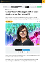 Cathie Wood’s ARK Buys The Dip With $46M Circle Stake