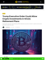 Trump Executive Order Could Allow Crypto Investments in 401(k) Retirement Plans - CoinCentral