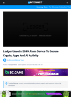 Ledger Unveils $849 Atom Device To Secure Crypto, Apps And AI Activity | Bitcoinist.com