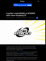 A ‘grifter’ made $430K on SCI6900 after name-dropping CZ