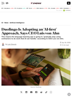 Duolingo Is Adopting an 'AI-first' Approach, Says CEO Luis von Ahn - Decrypt