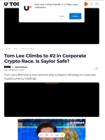 Tom Lee Climbs to #2 in Corporate Crypto Race. Is Saylor Safe? - U.Today