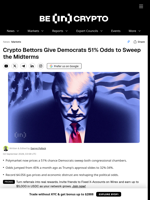 Crypto Bettors Give Democrats 51% Odds to Sweep the Midterms