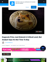 Dogecoin Price Just Entered A Critical Level, But Analyst Says It’s Not Time To Buy | Bitcoinist.com