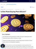 Is Elon Musk Buying More Bitcoin?