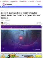 Decred, Dash, Internet Computer Buck Quiet Altcoin Season