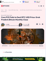 Core PCE Fails to Dent BTC USD: Grok Predicts Monthly Close