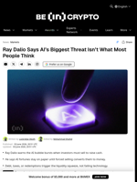 Ray Dalio Says AI’s Biggest Threat Isn’t What Most People Think