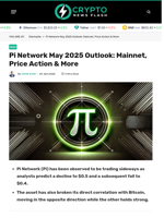 Pi Network (Pi) has been observed to be trading sideways as analysts predict a decline to $0.5 and a subsequent fall to $0.4. 