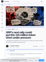 XRP is rising, but leveraged funds just built their biggest short